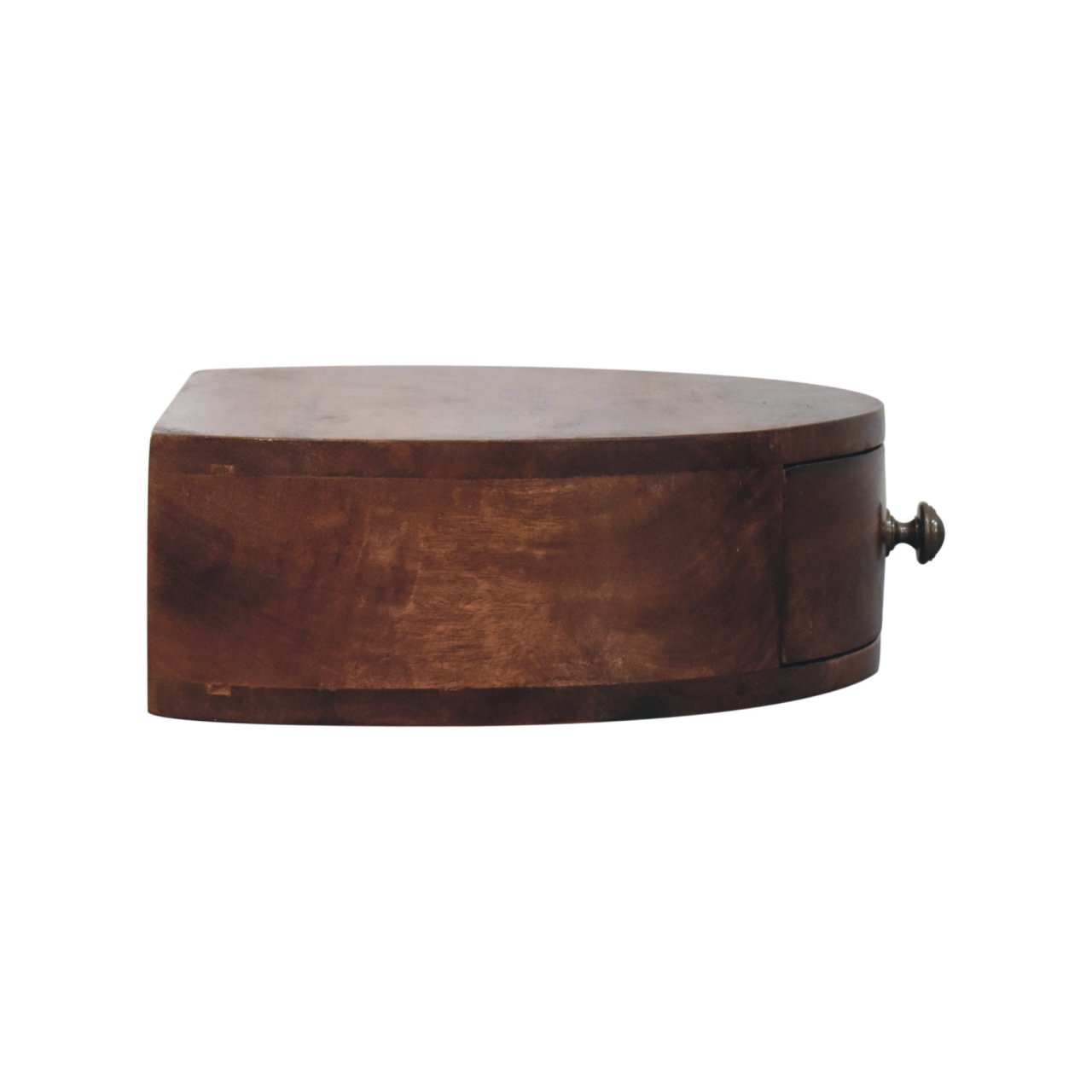 Solid Mango Wood Honey Caramel Wall Mounted Rounded Bedside - Image 7