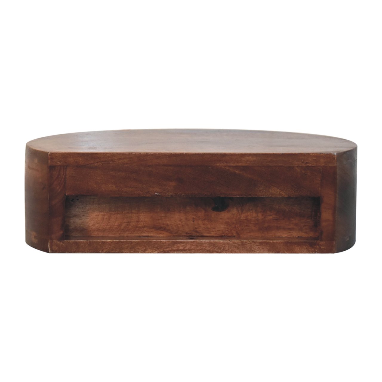 Solid Mango Wood Honey Caramel Wall Mounted Rounded Bedside - Image 8