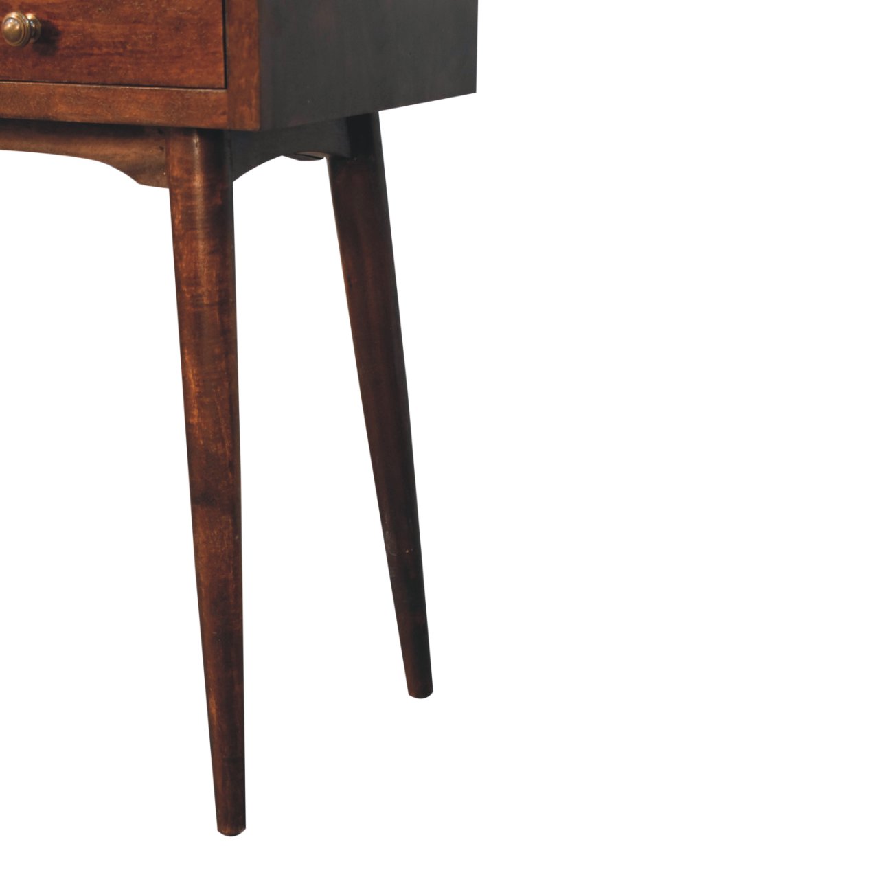 Solid Mango Wood California Walnut Finished Hallway 2 Drawer Console Table - Image 6