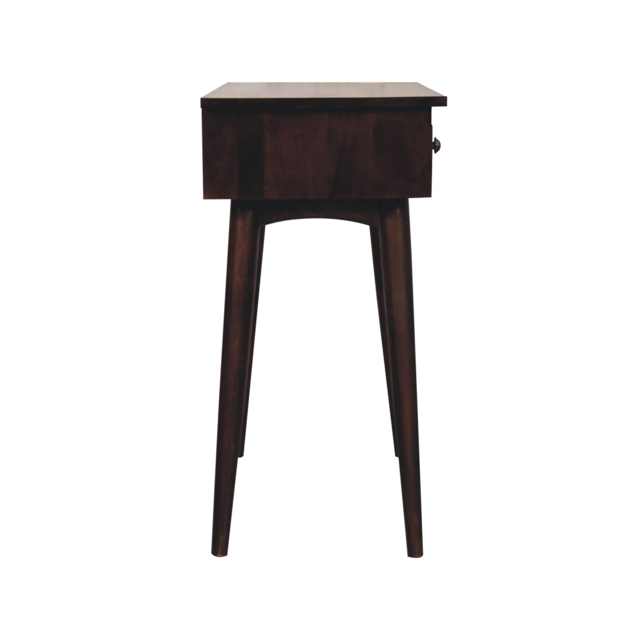 Solid Mango Wood California Walnut Finished Hallway 2 Drawer Console Table - Image 7