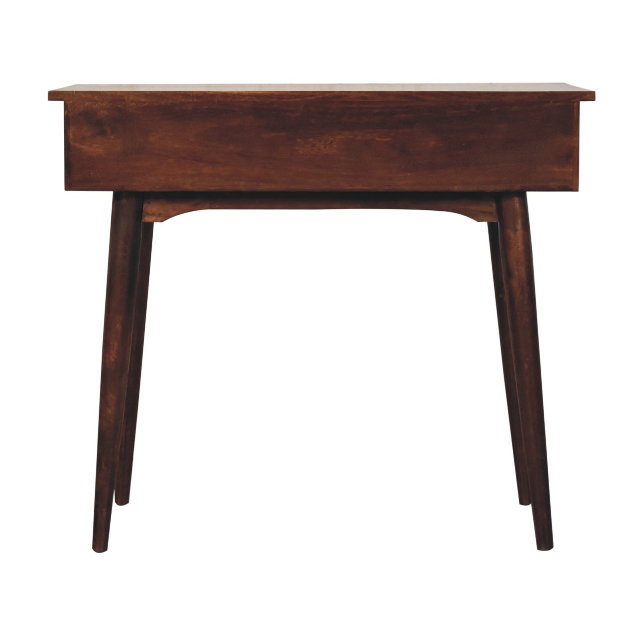 Solid Mango Wood California Walnut Finished Hallway 2 Drawer Console Table - Image 8