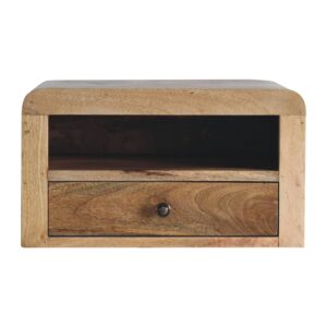 Solid Mango Wood Chunky Oak Finish Floating Bedside