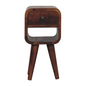 Solid Mango Wood Extra Mini Chestnut Curve Lower Bedside