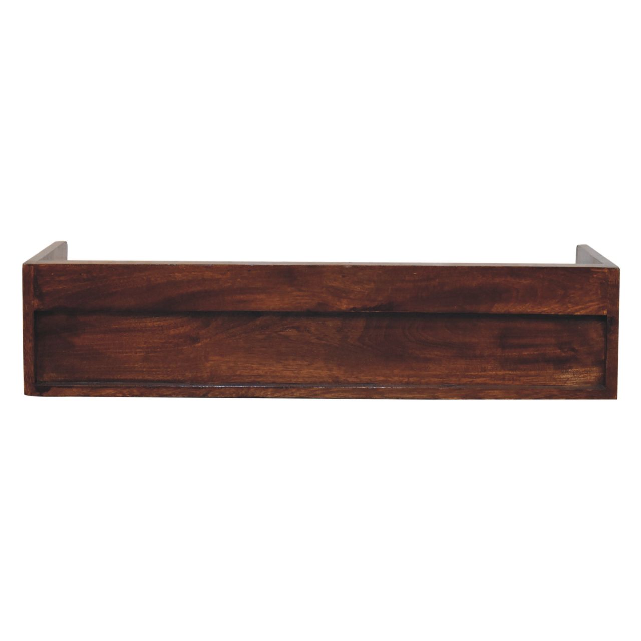 Solid Mango Wood Chestnut Finished 2 Drawer Belmont Wall-Mounted Console Shelf - Image 9