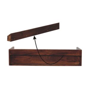 Solid Mango Wood Chestnut Finished 2 Drawer Belmont Wall-Mounted Console Shelf
