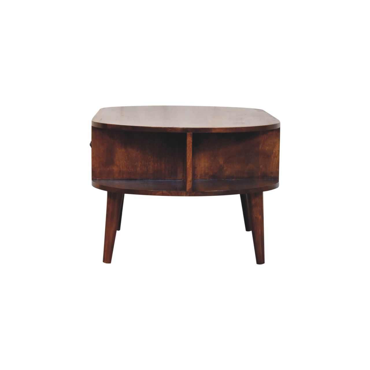 Solid Mango Wood Mango Wood Chestnut Oval Coffee Table with 2 Drawers - Image 8