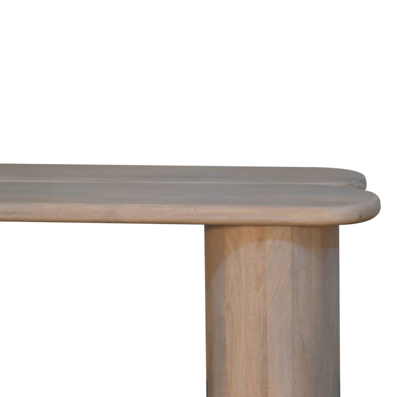 Solid Mango Wood Ivory Finished Dual Plank Bench - Image 4