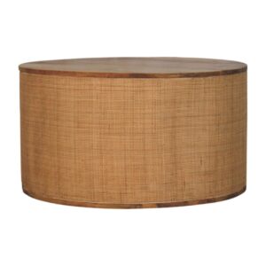 Solid Mango Wood Natural Finished Larissa Round Coffee Table