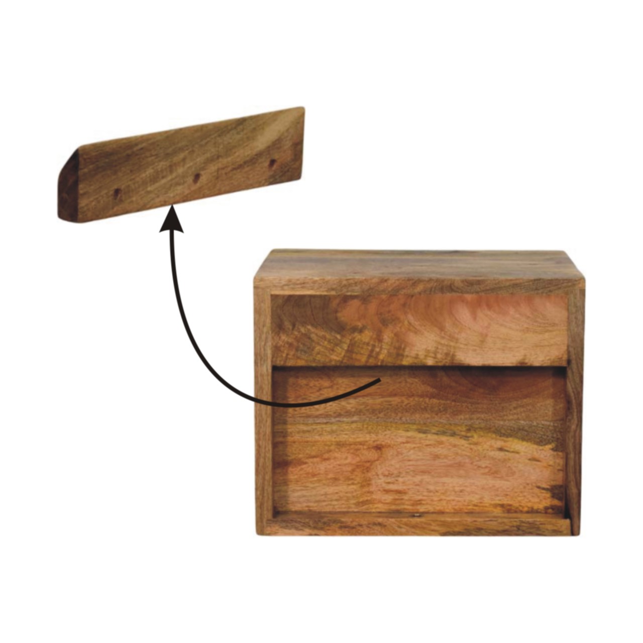 Solis 2-Drawer Oak-ish Wall Mounted Nightstand - Image 10