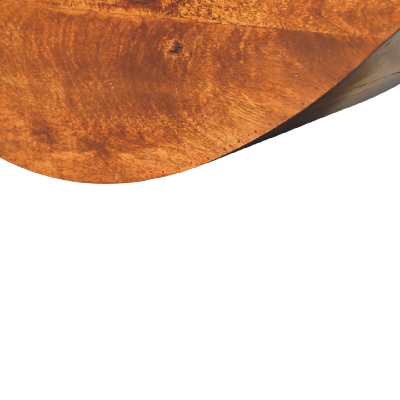 Solid Mango Wood Chestnut Finished Crescent Floating Wall Shelf - Image 6