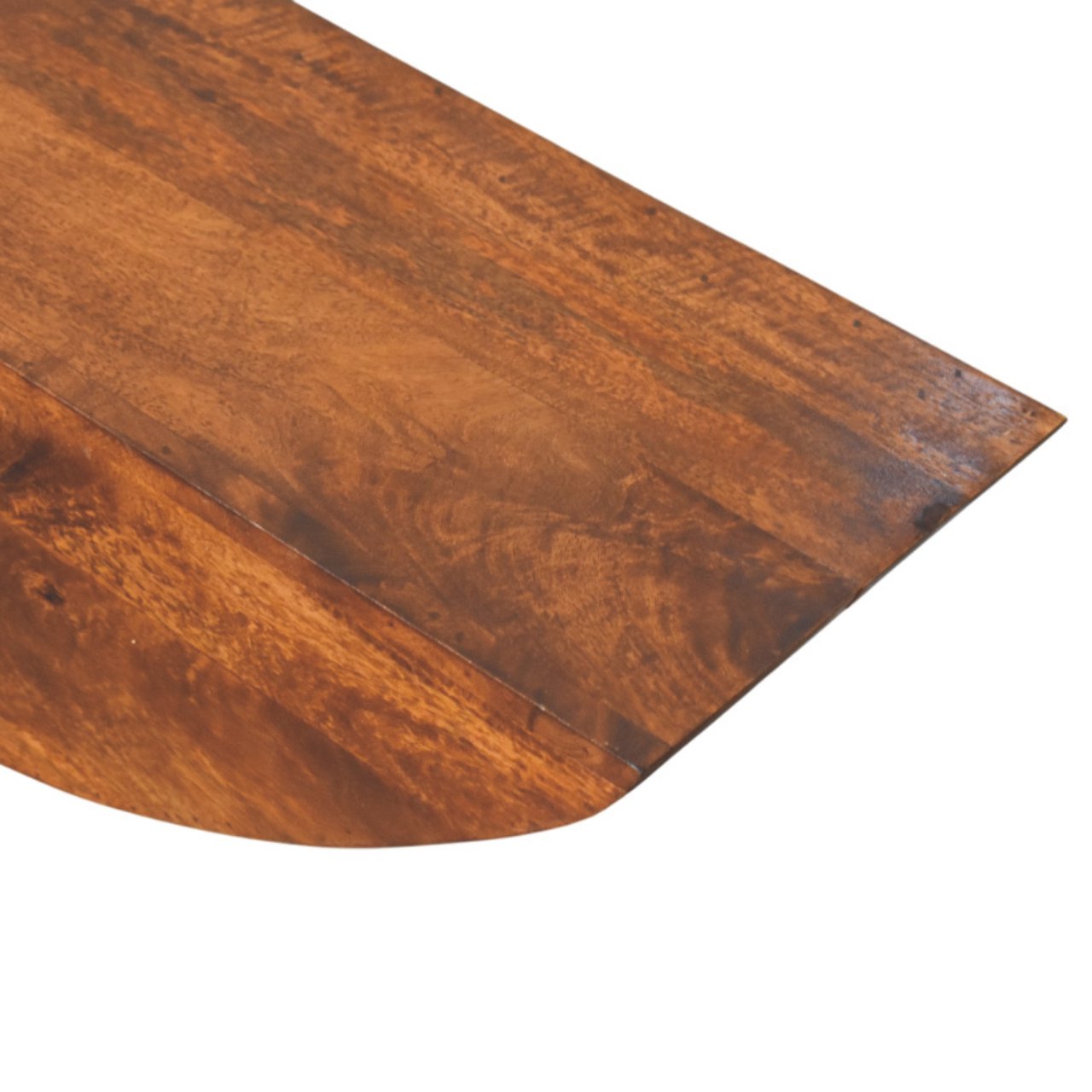 Solid Mango Wood Chestnut Finished Crescent Floating Wall Shelf - Image 7