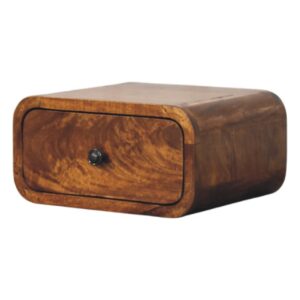Solid Mango Wood Avora Mini Wall-Mounted Chestnut 1 Drawer Nightstand
