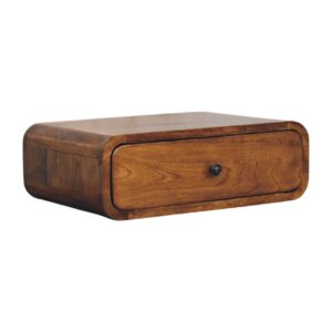 Solid Mango Wood Avora Wall-Mounted Chestnut 1 Drawer Nightstand