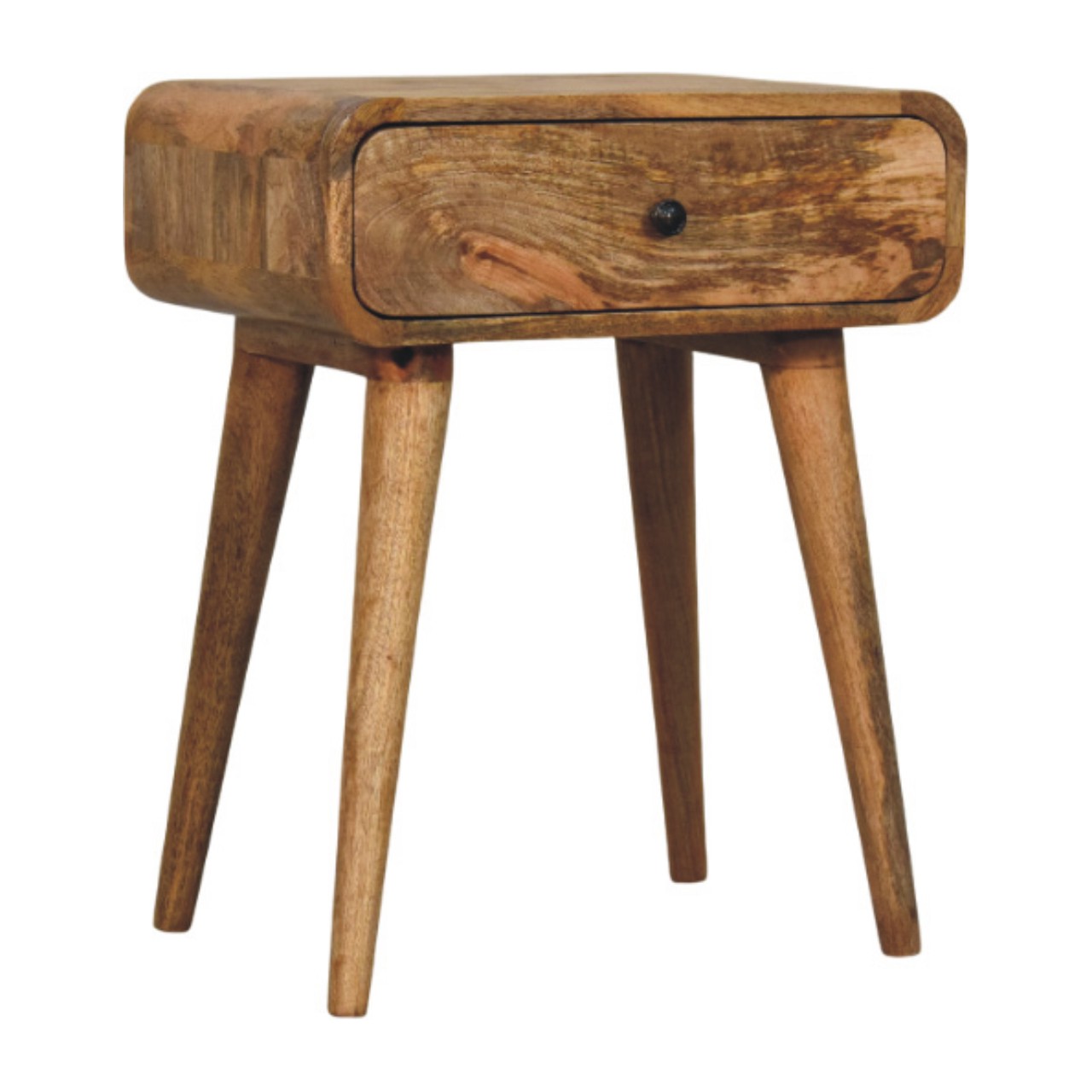 Solid Mango Wood Mango Wood Avora Oak Finish Nightstand with 1 drawer - Image 2