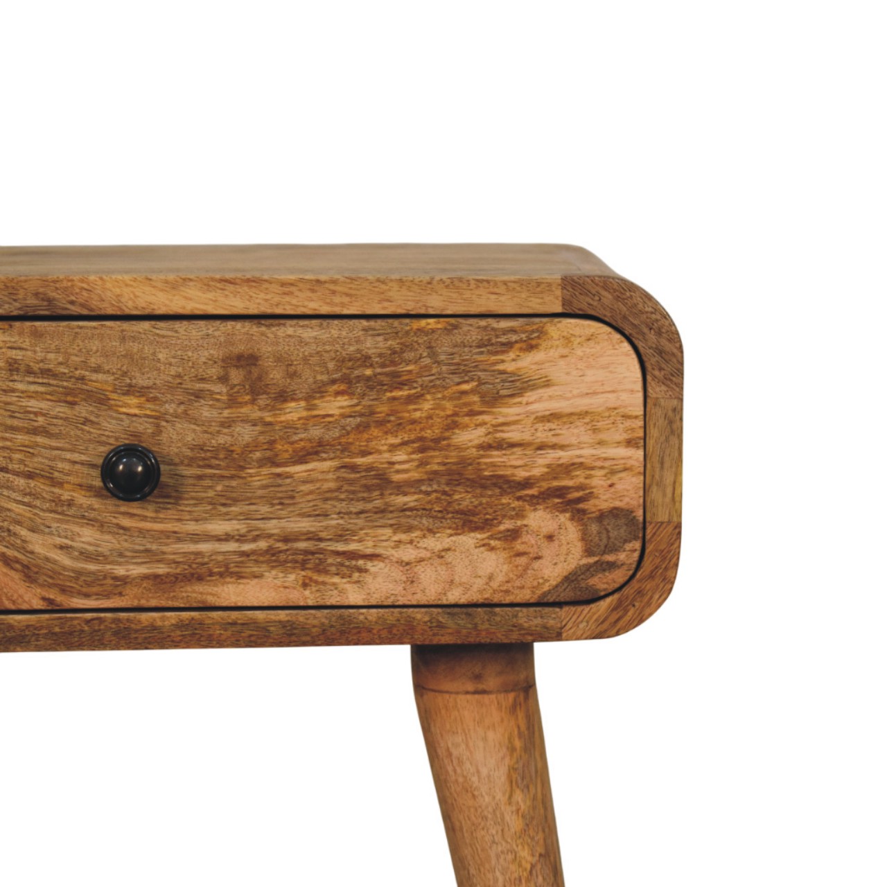 Solid Mango Wood Mango Wood Avora Oak Finish Nightstand with 1 drawer - Image 3