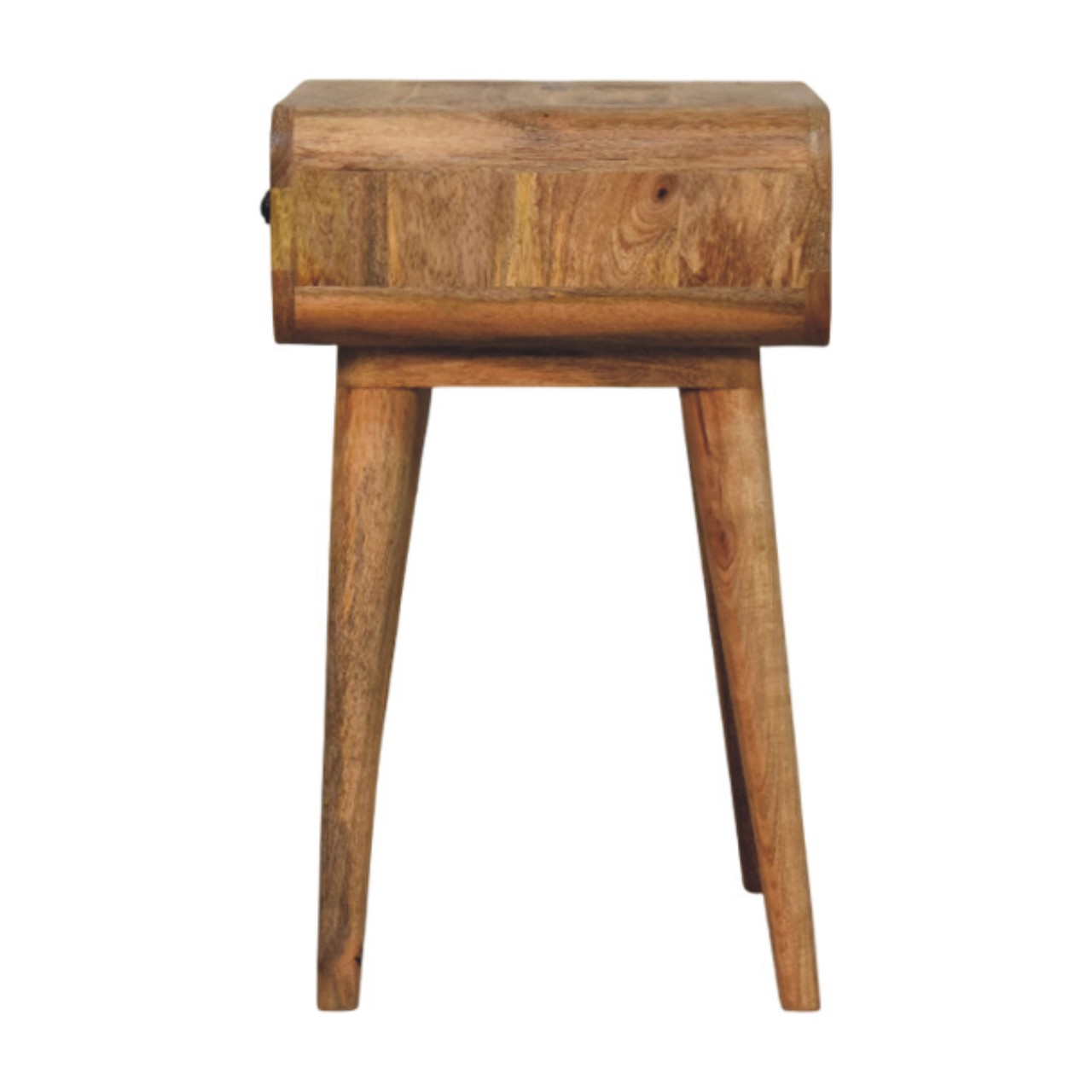 Solid Mango Wood Mango Wood Avora Oak Finish Nightstand with 1 drawer - Image 7