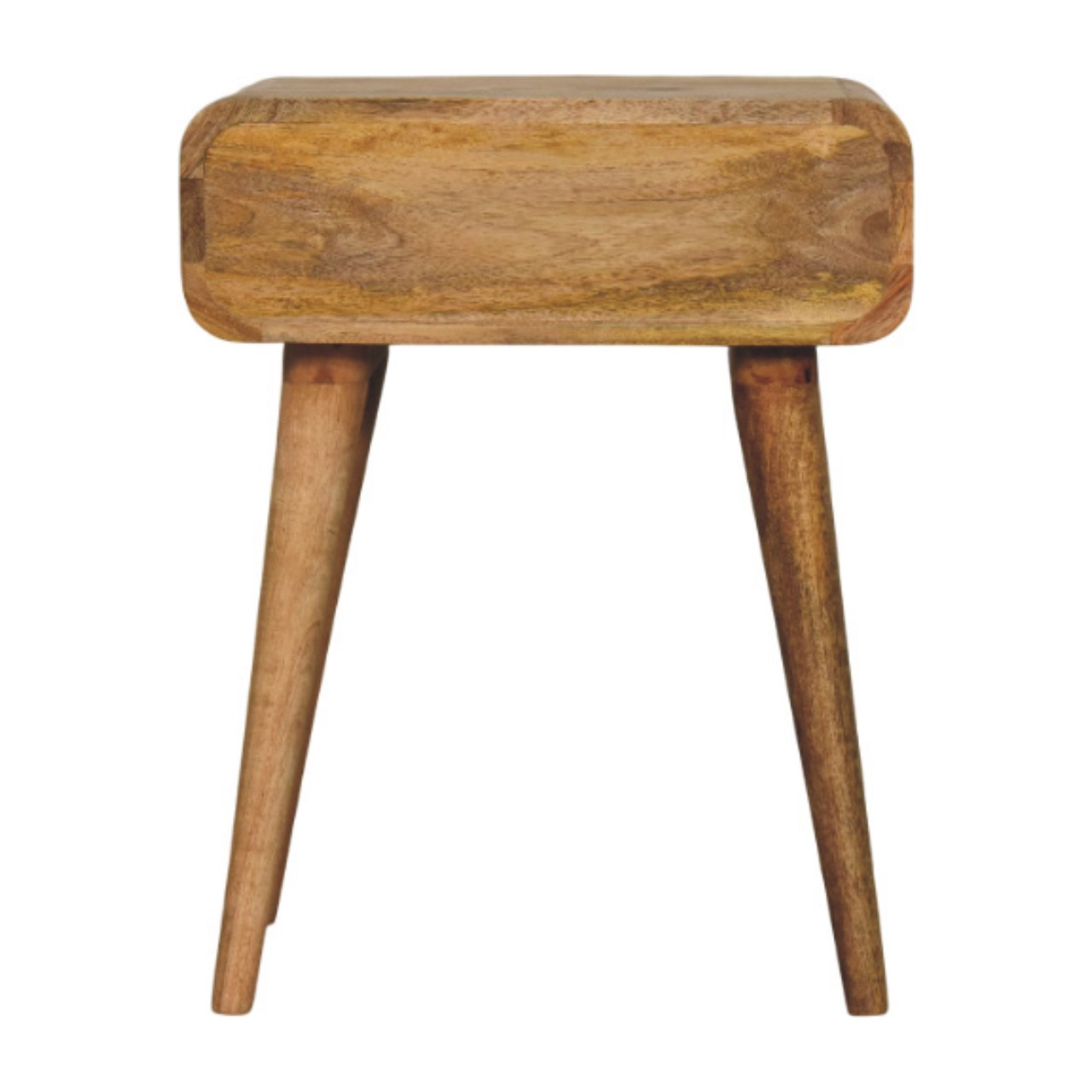 Solid Mango Wood Mango Wood Avora Oak Finish Nightstand with 1 drawer - Image 8