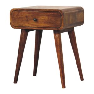 Solid Mango Wood Avora Chestnut Nightstand with 1 drawer