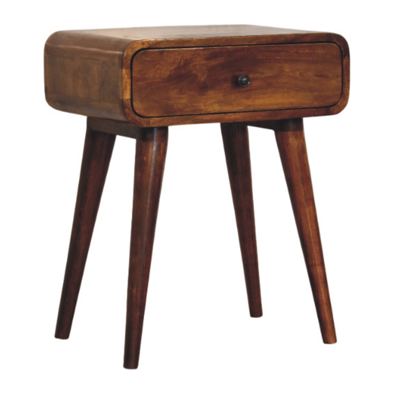 Solid Mango Wood Avora Chestnut Nightstand with 1 drawer - Image 2