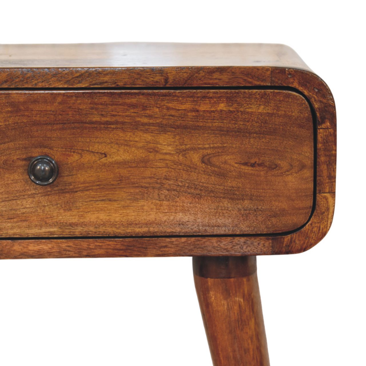 Solid Mango Wood Avora Chestnut Nightstand with 1 drawer - Image 3