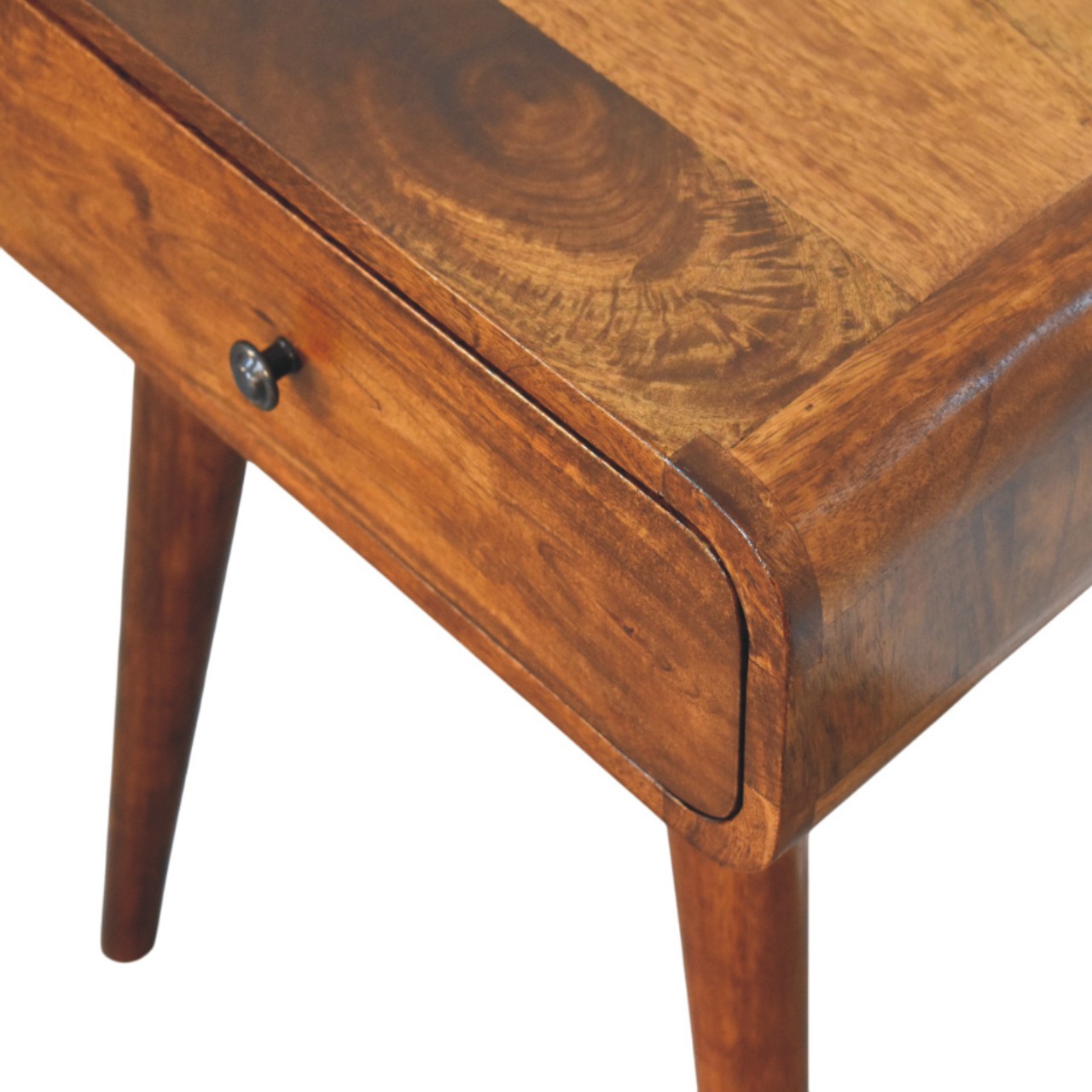 Solid Mango Wood Avora Chestnut Nightstand with 1 drawer - Image 4