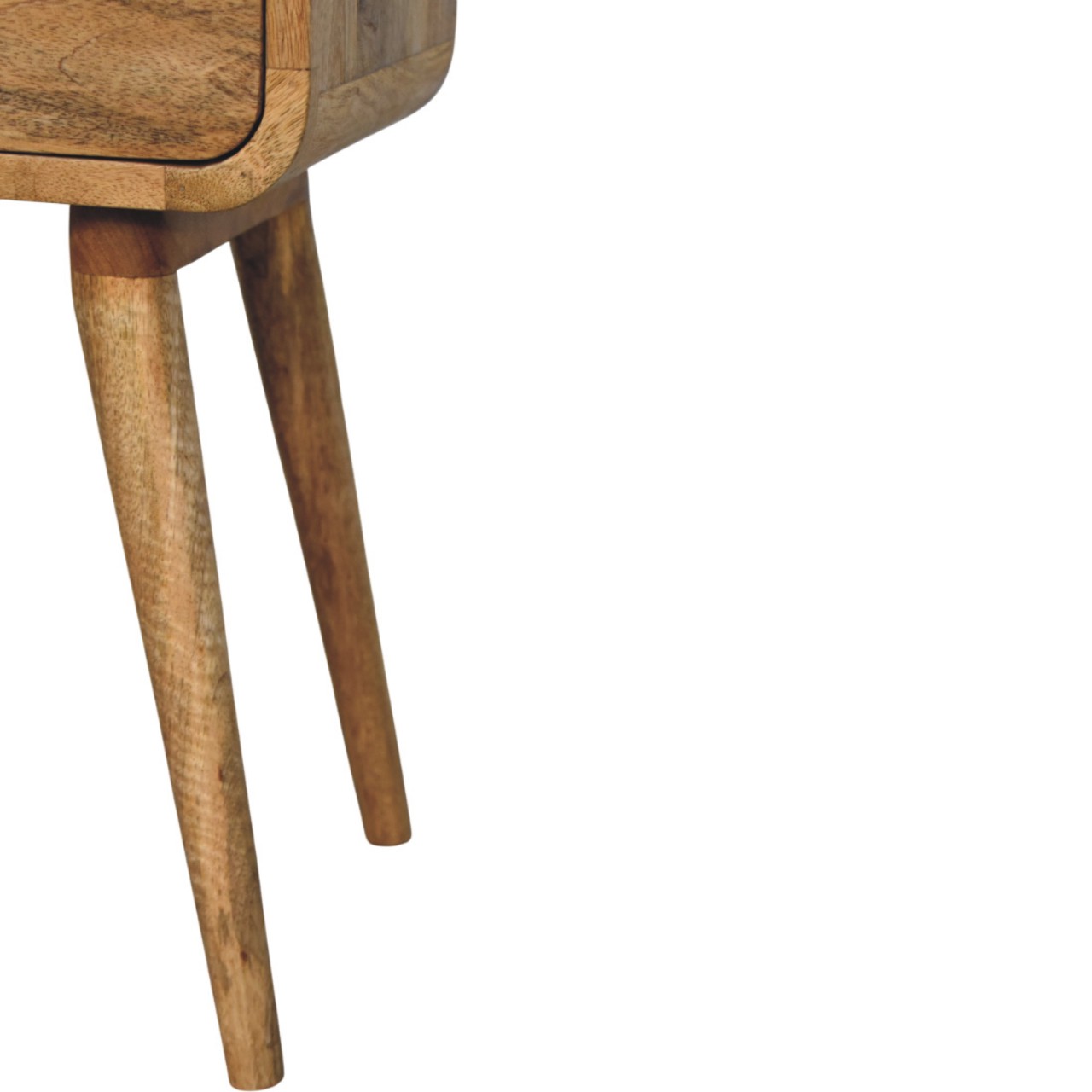 Solid Mango Wood Avora Mini Oak Finish Nightstand with 1 drawer - Image 6