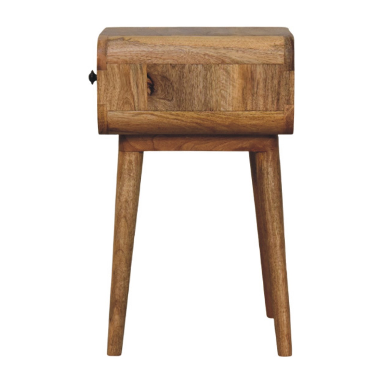 Solid Mango Wood Avora Mini Oak Finish Nightstand with 1 drawer - Image 7