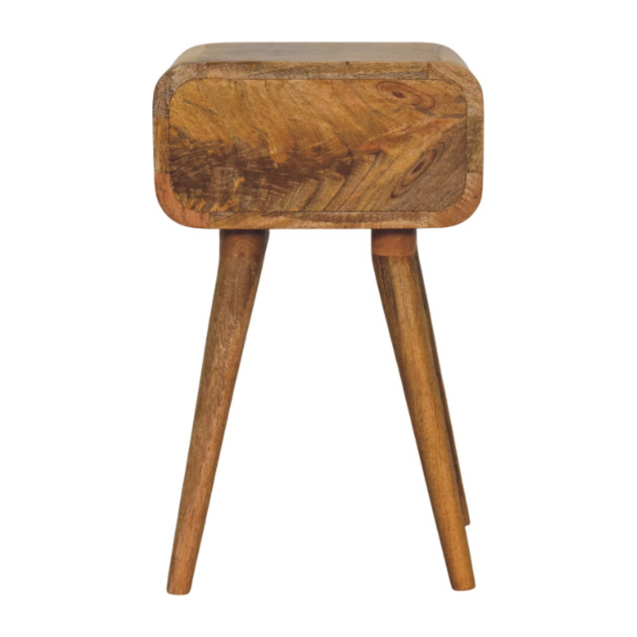 Solid Mango Wood Avora Mini Oak Finish Nightstand with 1 drawer - Image 8