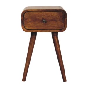 Solid Mango Wood Mango Wood Avora Mini Chestnut Nightstand with 1 drawer