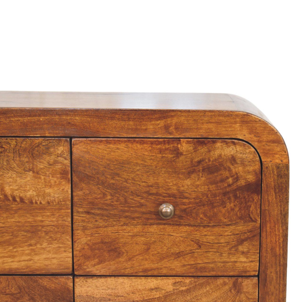 Solid Mango Wood Chestnut Finished Darcy 3 over 3 Drawer Chest - Image 4