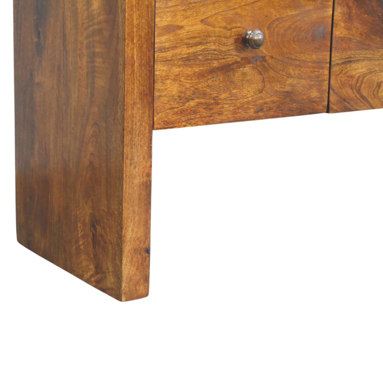 Solid Mango Wood Chestnut Finished Darcy 3 over 3 Drawer Chest - Image 7