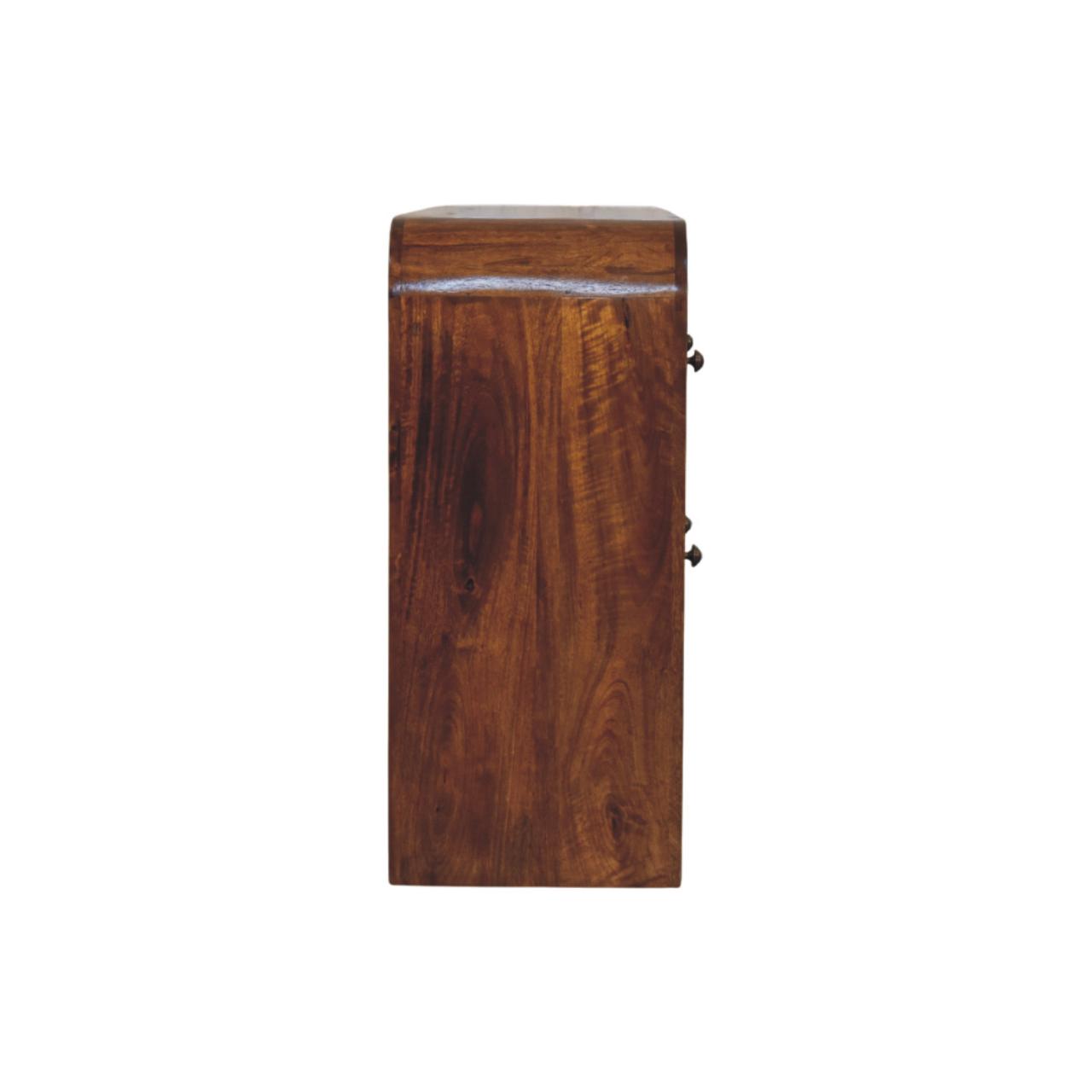 Solid Mango Wood Chestnut Finished Darcy 3 over 3 Drawer Chest - Image 8