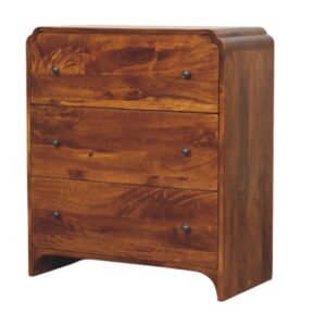 Solid Mango Wood Newton Chestnut 3 Drawer Chest