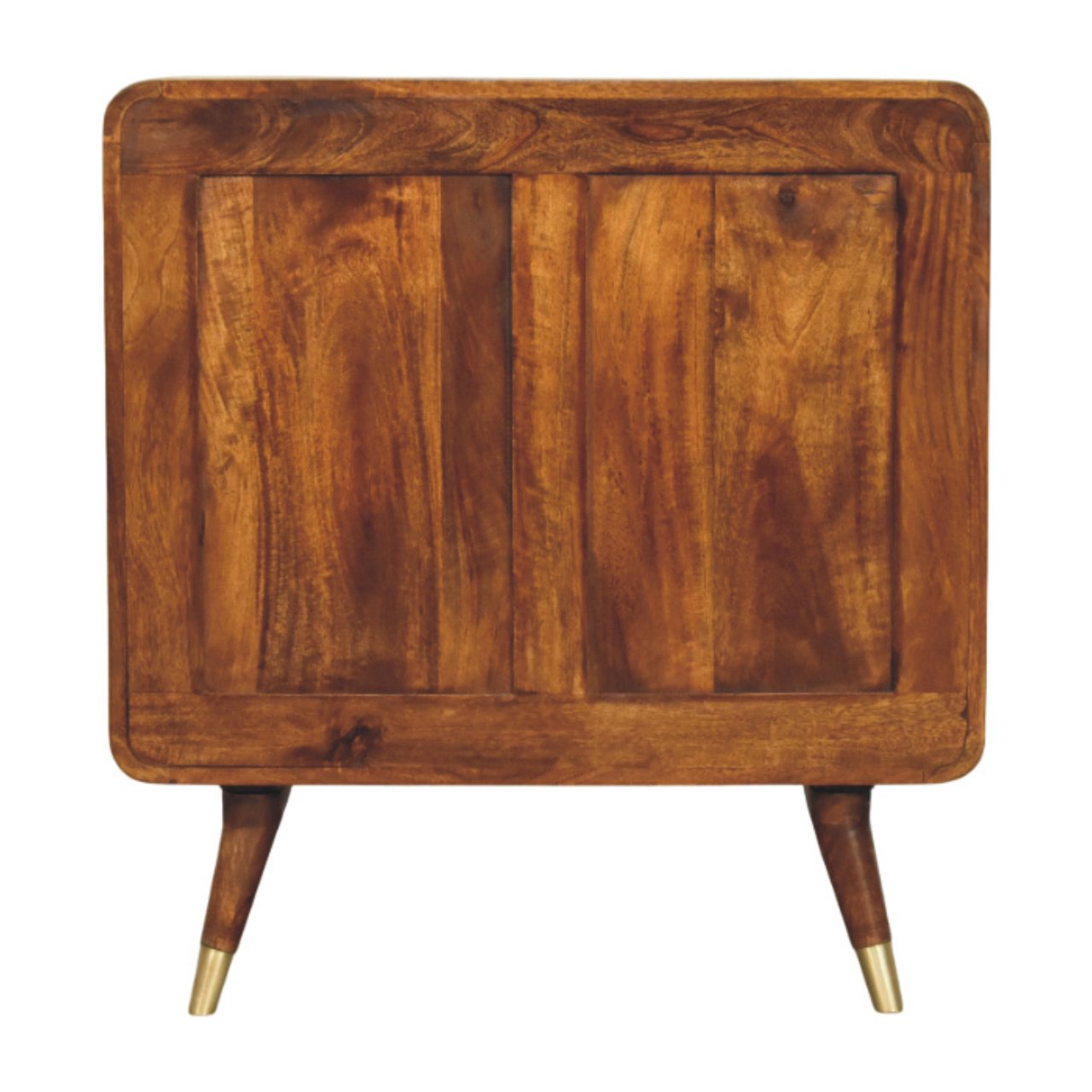 Solid Mango Wood Avora Brass Embossed 2 Door Chestnut Cabinet - Image 8