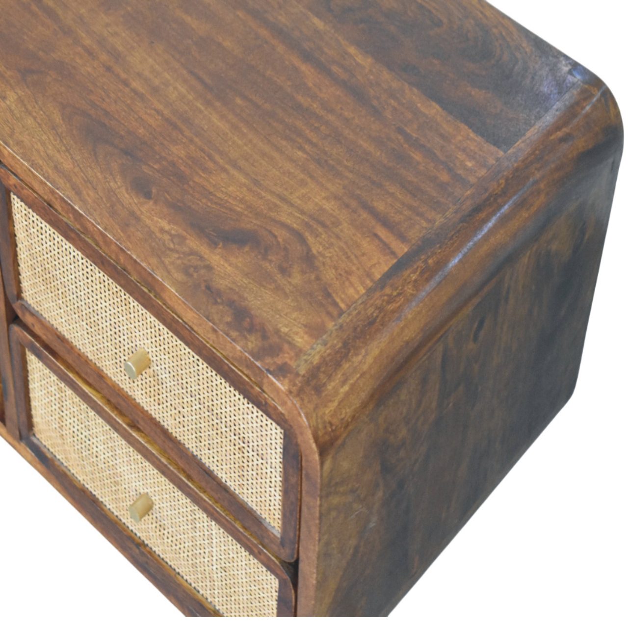 Solid Mango Wood Chestnut Finished Larissa 4 Drawer Media Unit - Image 4