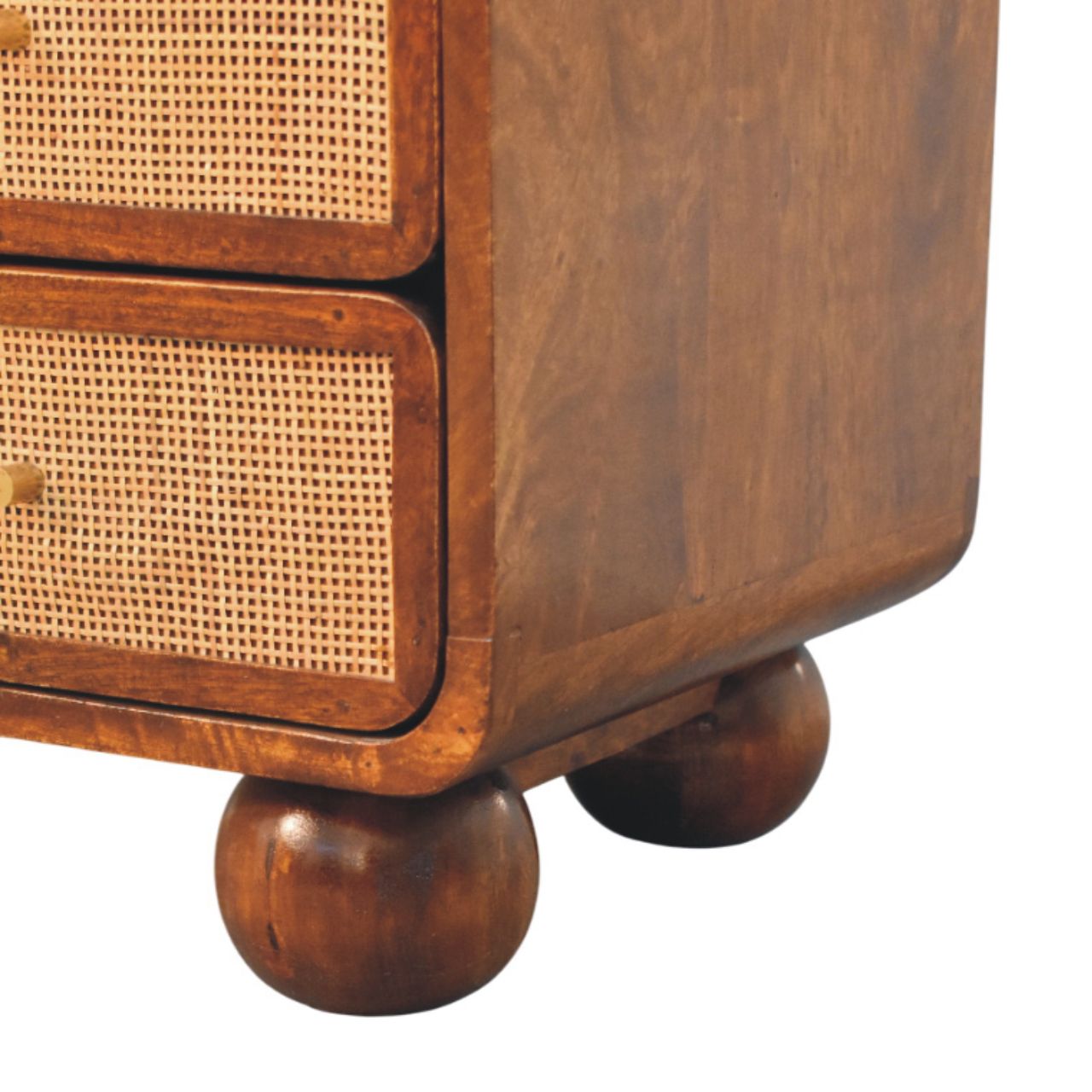 Solid Mango Wood Chestnut Finished Larissa 4 Drawer Media Unit - Image 6