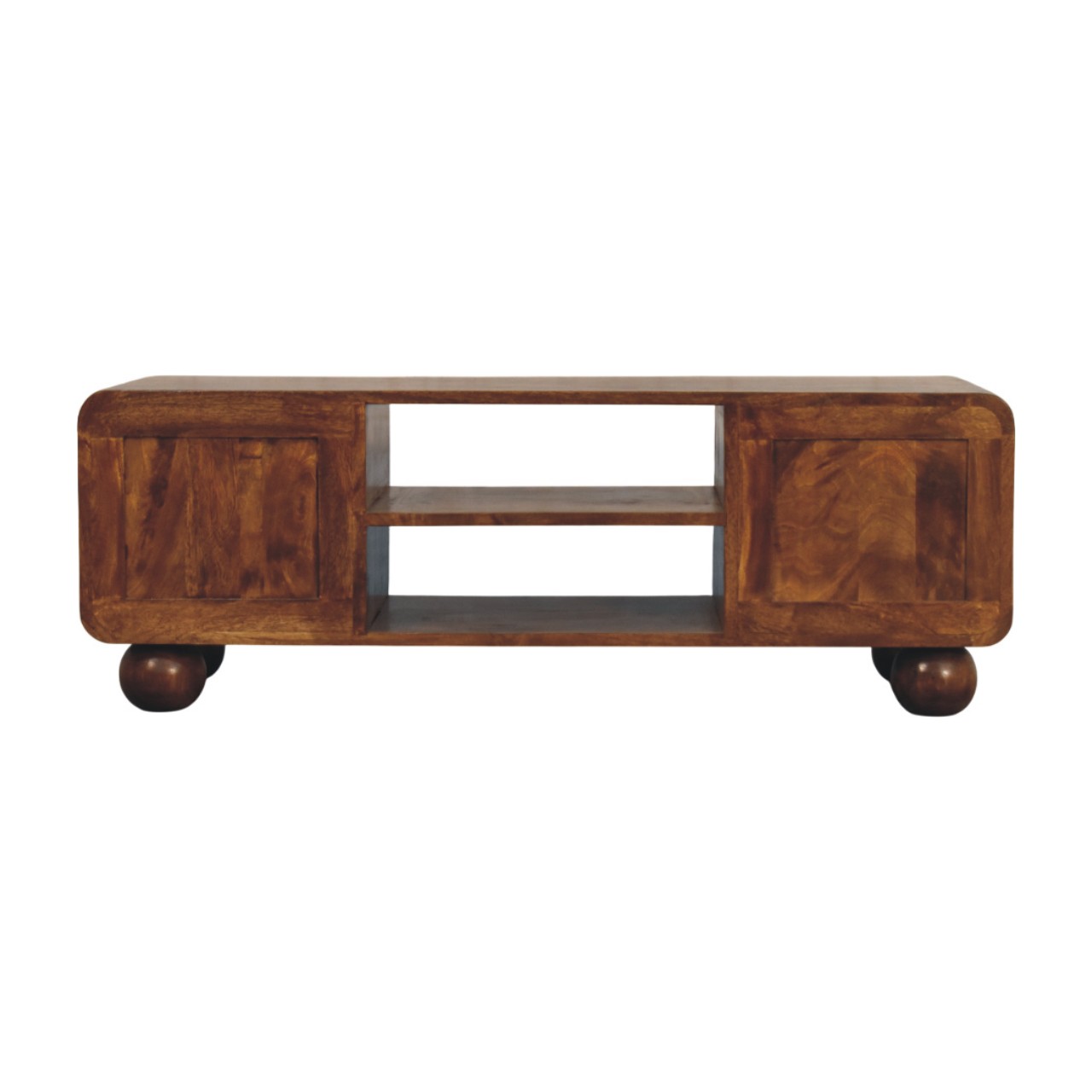 Solid Mango Wood Chestnut Finished Larissa 4 Drawer Media Unit - Image 8