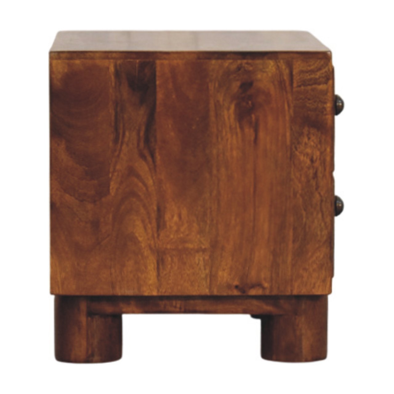 Solid Mango Wood Tula 2 Drawer Chestnut Nightstand - Image 6