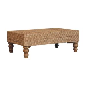 Solid Mango Wood Regency Woven Coffee Table