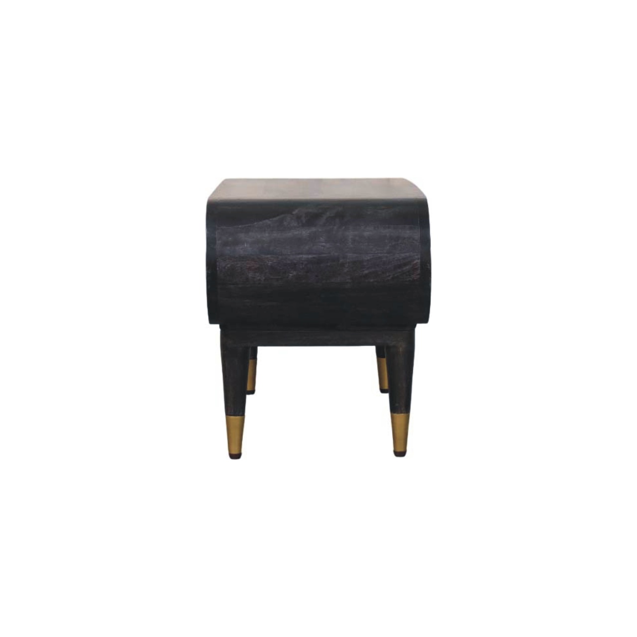 Solid Mango Wood Curved Edge Media with Brass Accents - Image 7