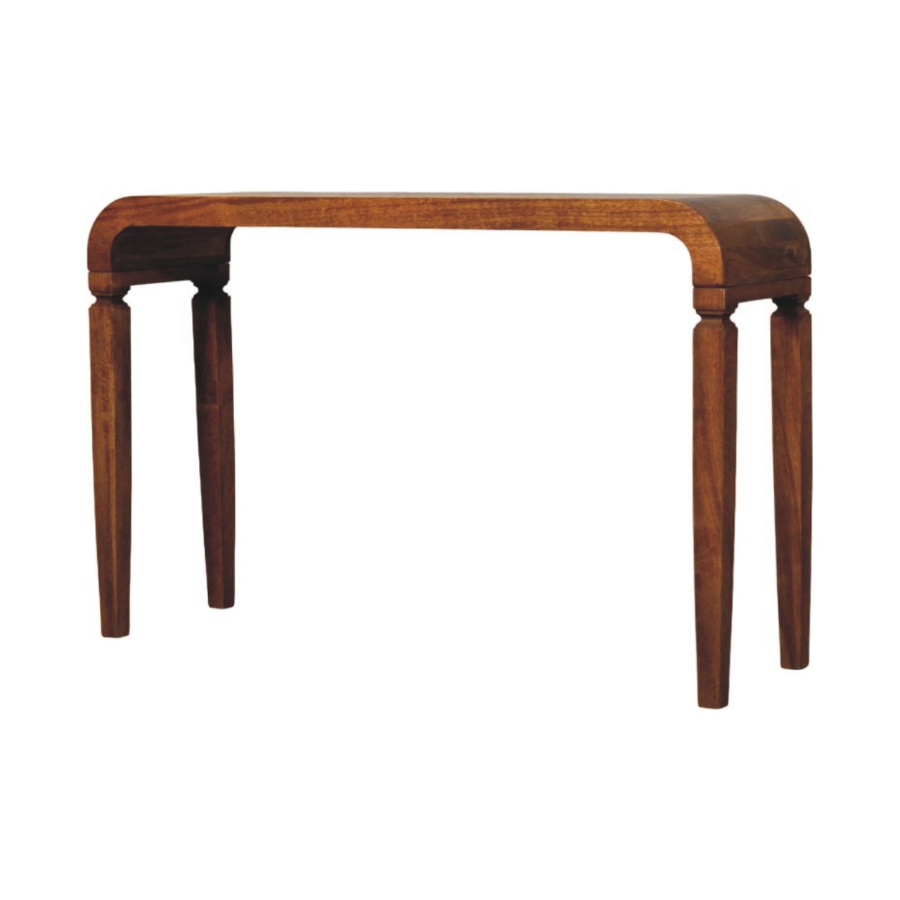 Solid Mango Wood Warm Amber Arcus Console Table