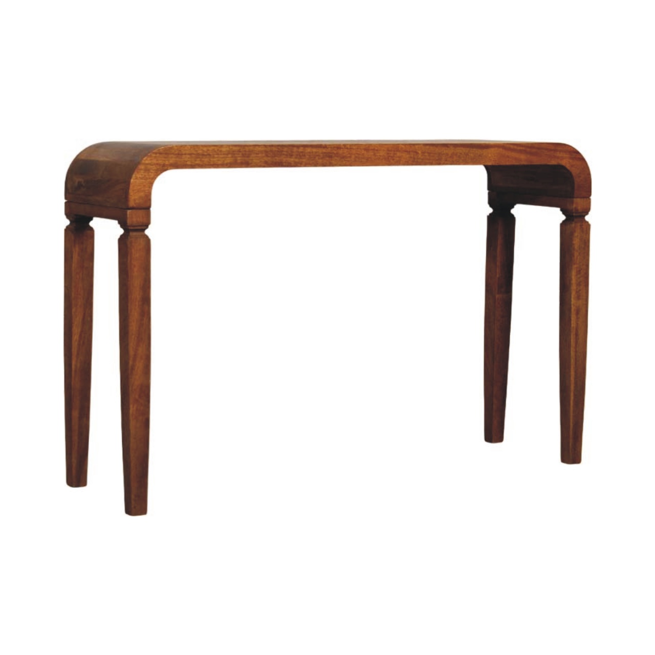 Solid Mango Wood Warm Amber Arcus Console Table - Image 2