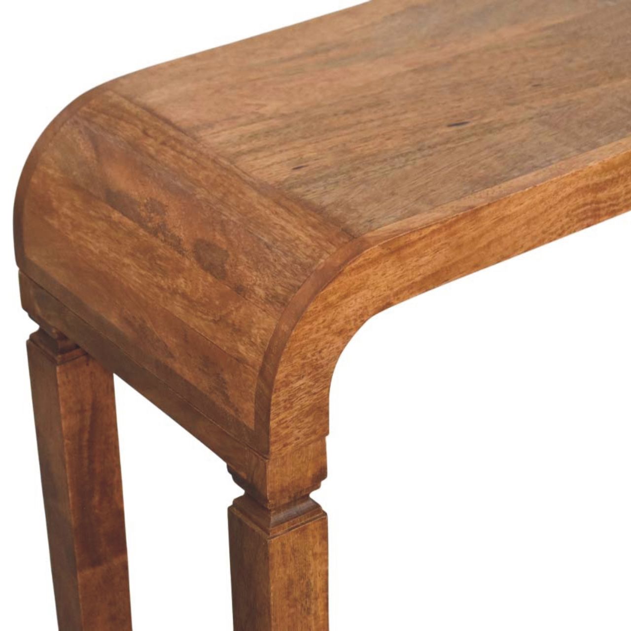 Solid Mango Wood Warm Amber Arcus Console Table - Image 4