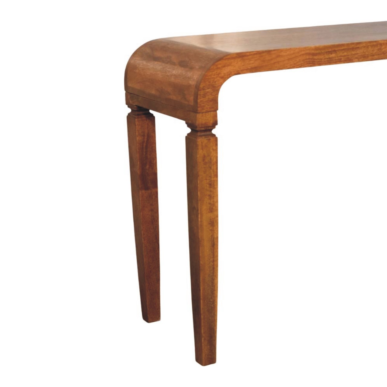 Solid Mango Wood Warm Amber Arcus Console Table - Image 5