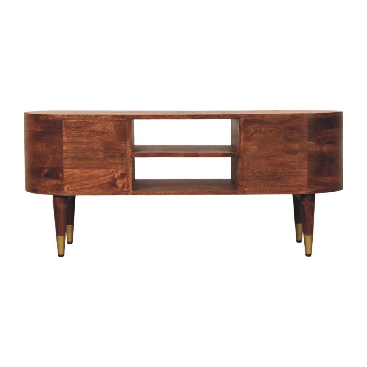 Solid Mango Wood Wine Wood Finished Valenza 4 Drawer Media Unit - Image 8