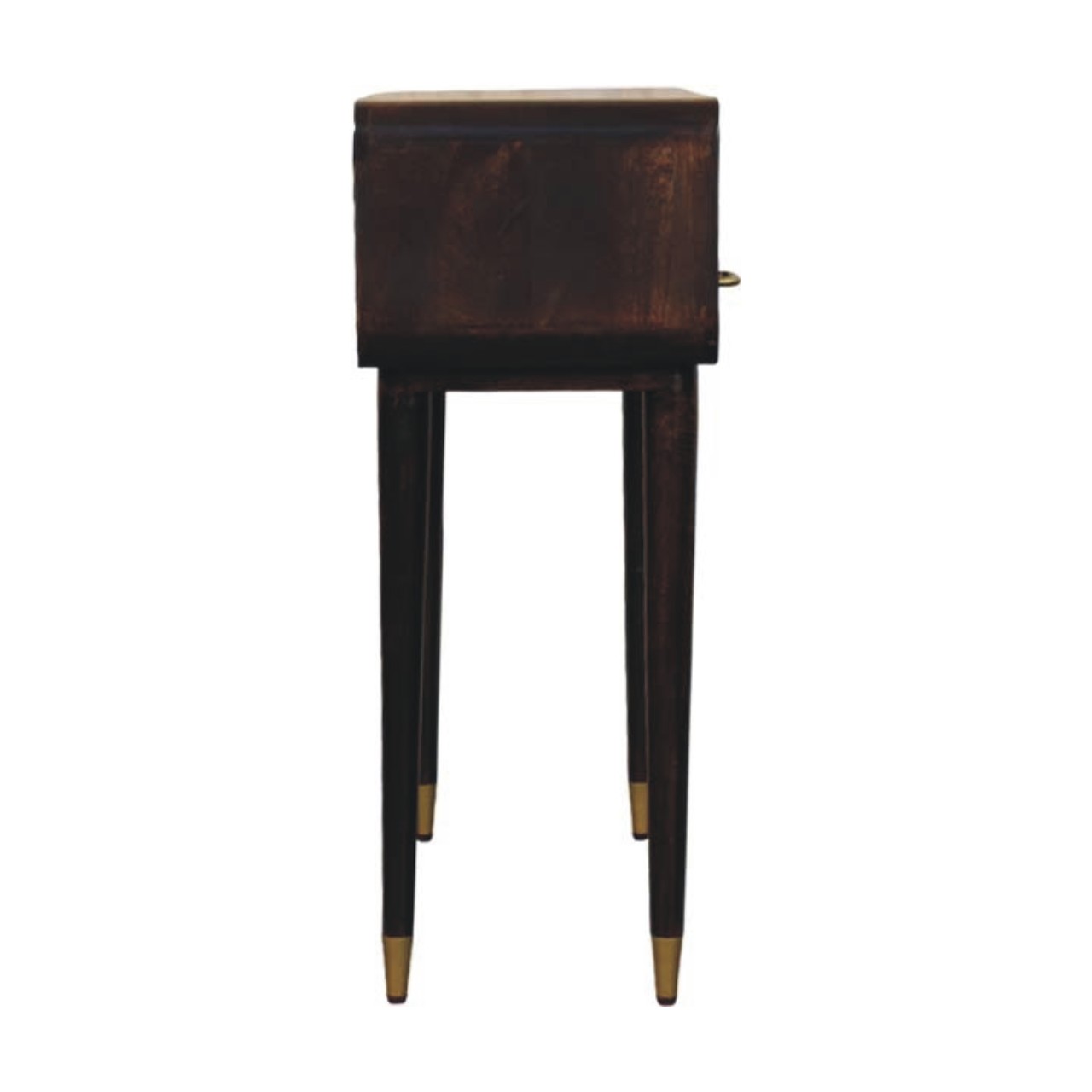 Solid Mango Wood Velvet Mocha Finished 2 Drawer Valenza Console Table - Image 7