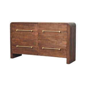 Solid Mango Wood Aurelio Smoked Oak Chest of Drawers
