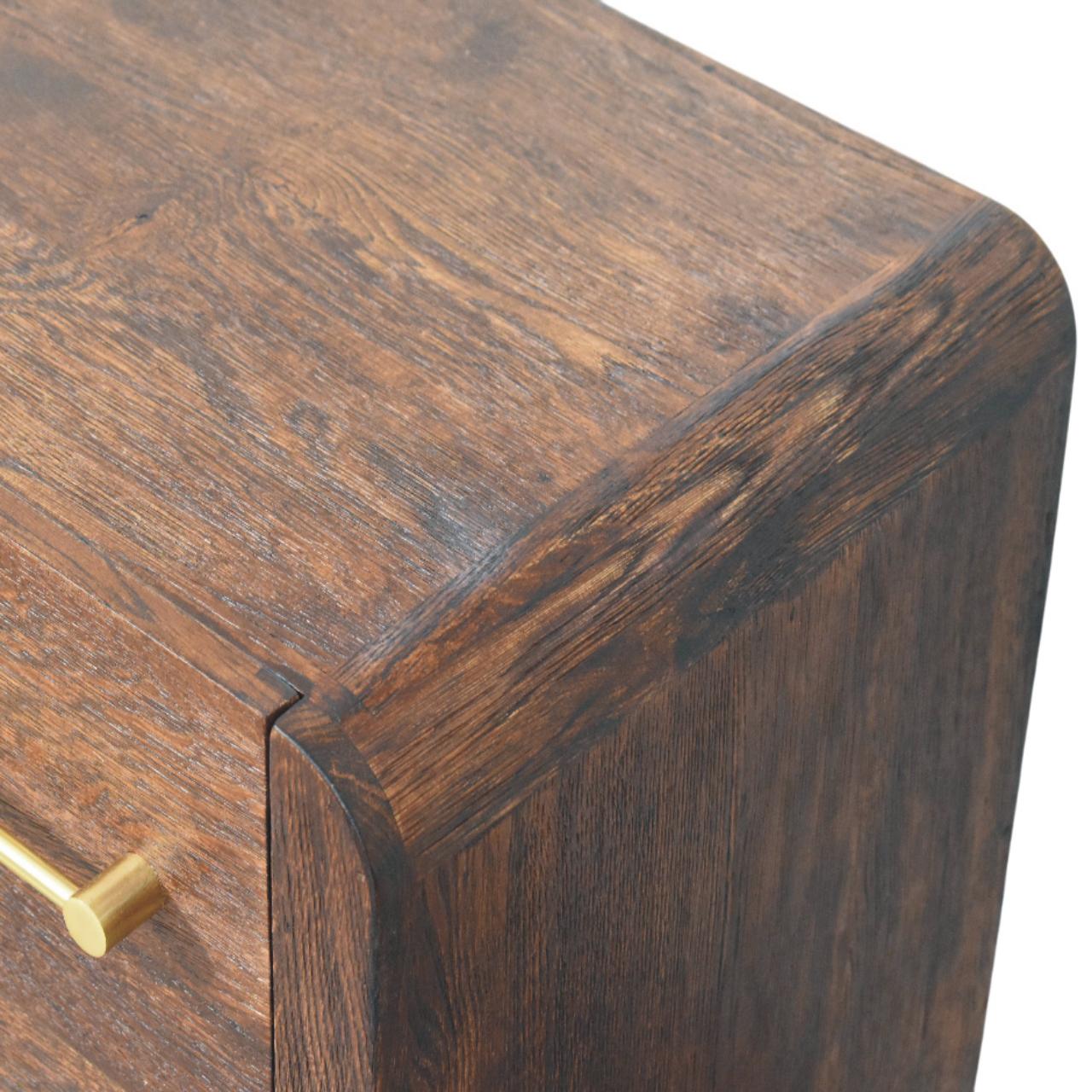 Solid Mango Wood Smoked Oak Aurelio 2 Drawer Nightstand - Image 4
