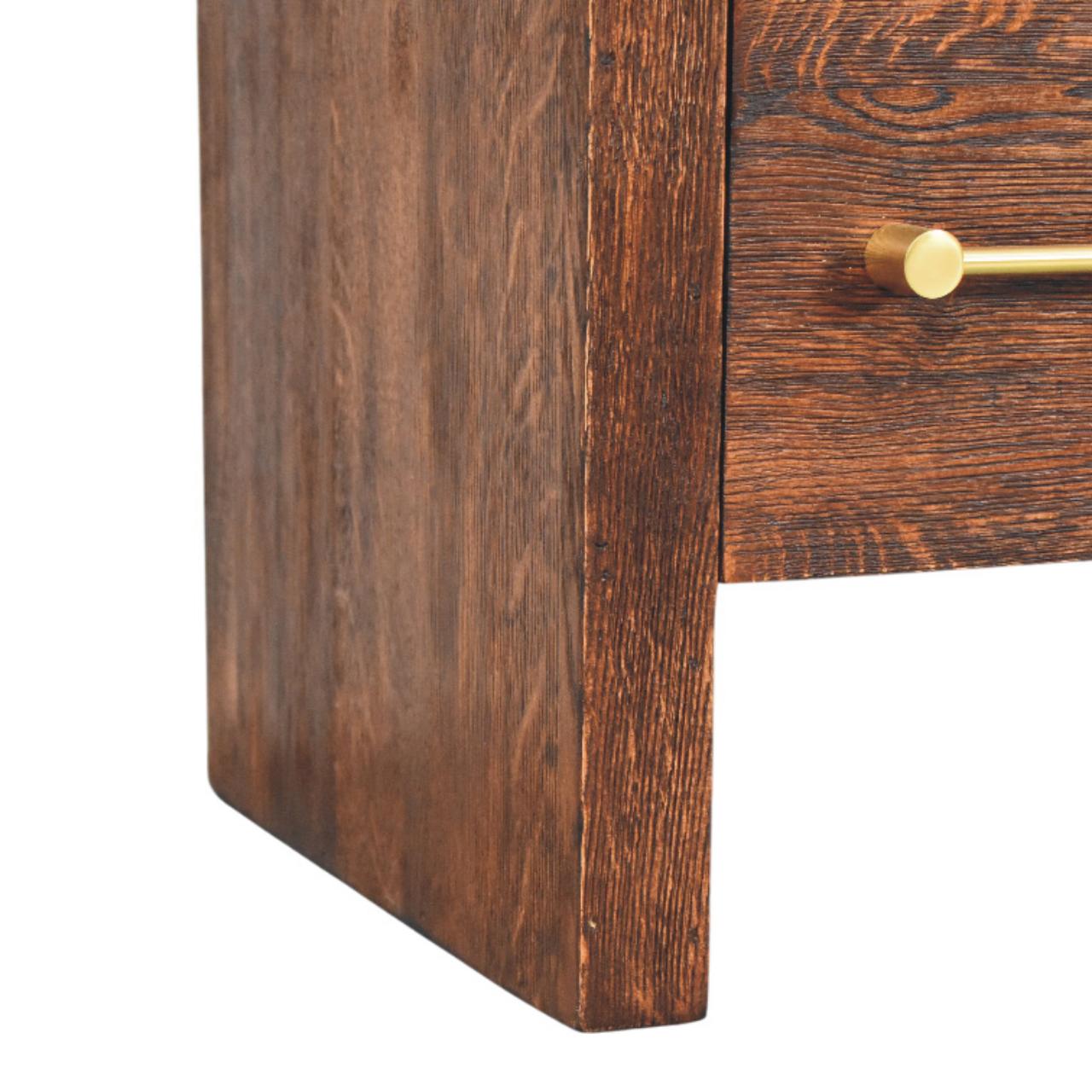Solid Mango Wood Smoked Oak Aurelio 2 Drawer Nightstand - Image 6