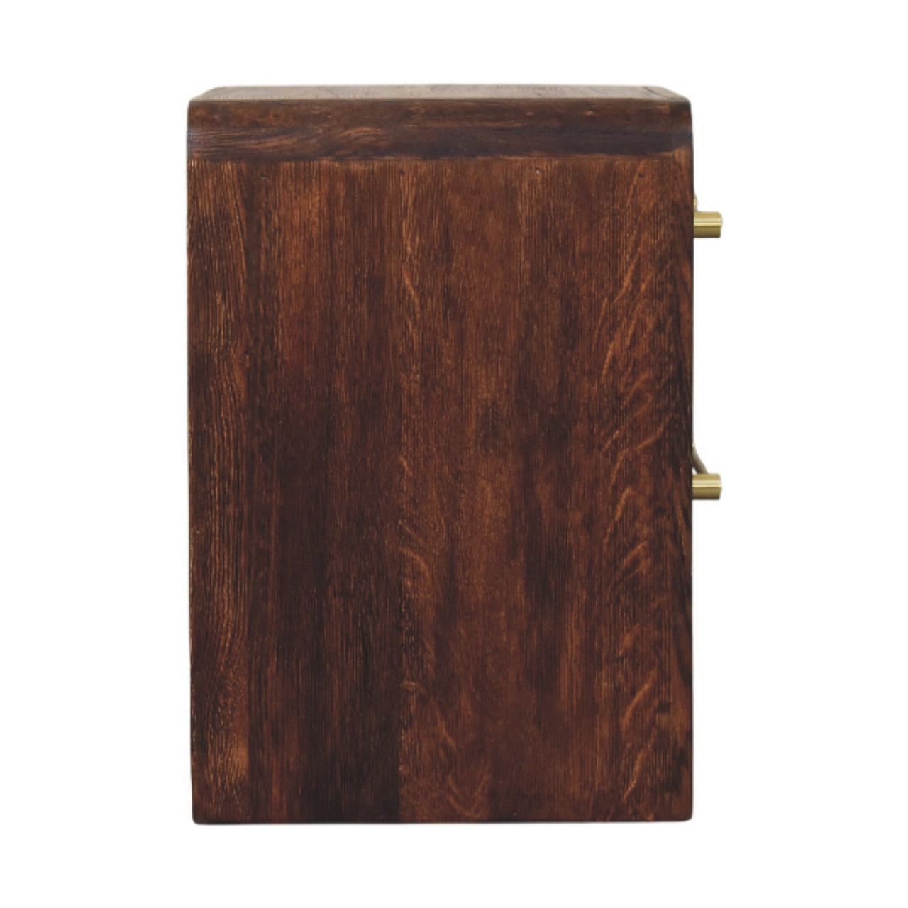 Solid Mango Wood Smoked Oak Aurelio 2 Drawer Nightstand - Image 7